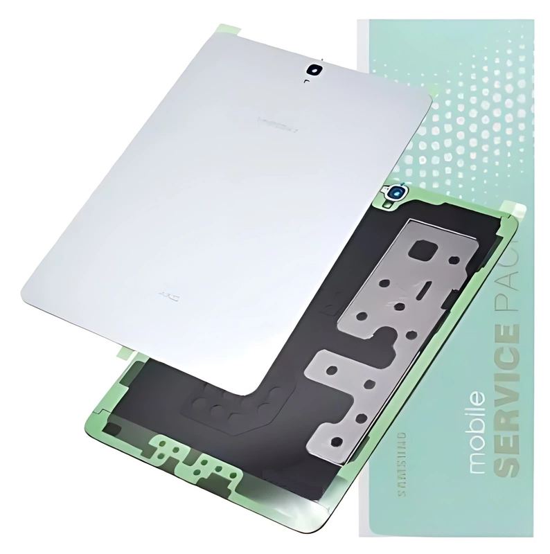 Genuine Samsung Tab S3 9.7" , T820 - Replacement Battery Cover , Rear Panel With Camera Lens - White - Service Pack - GH82 - 13895B