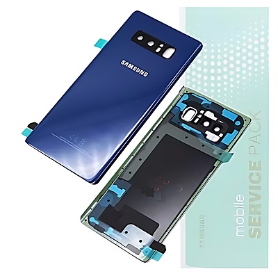 For Samsung Note 8 , N950 - Replacement Battery Cover , Rear Panel With Camera Lens - Deep Sea Blue - Service Pack - GH82 - 14979B