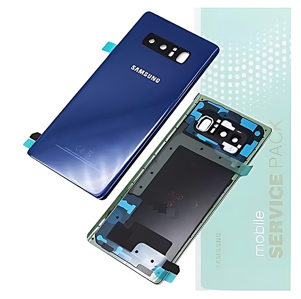 For Samsung Note 8 , N950 - Replacement Battery Cover , Rear Panel With Camera Lens - Deep Sea Blue - Service Pack - GH82 - 14979B