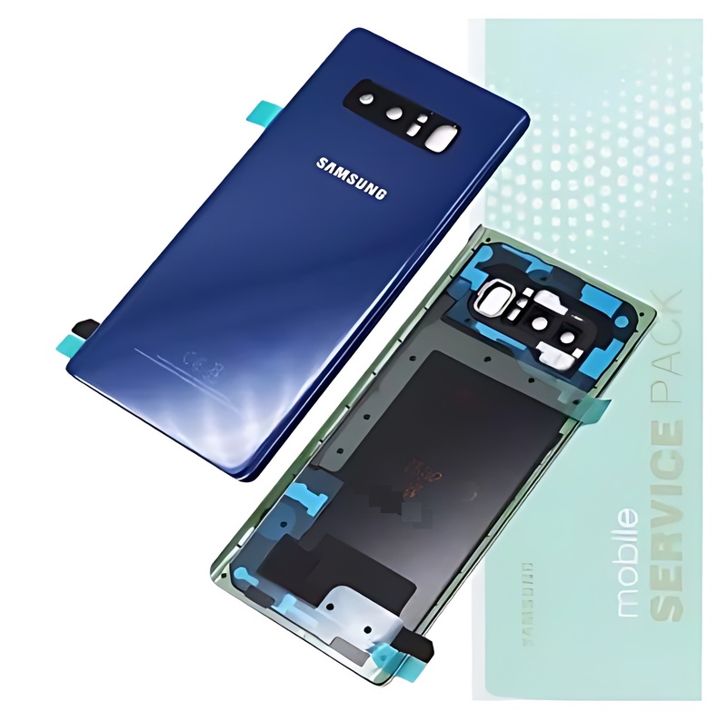 For Samsung Note 8 , N950 - Replacement Battery Cover , Rear Panel With Camera Lens - Deep Sea Blue - Service Pack - GH82 - 14979B