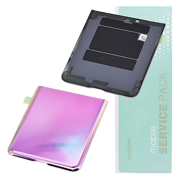 Genuine Samsung Z Flip , F700 - Replacement Battery Cover , Rear Panel With Adhesive - Mirror Purple - Service Pack - GH82 - 22204B