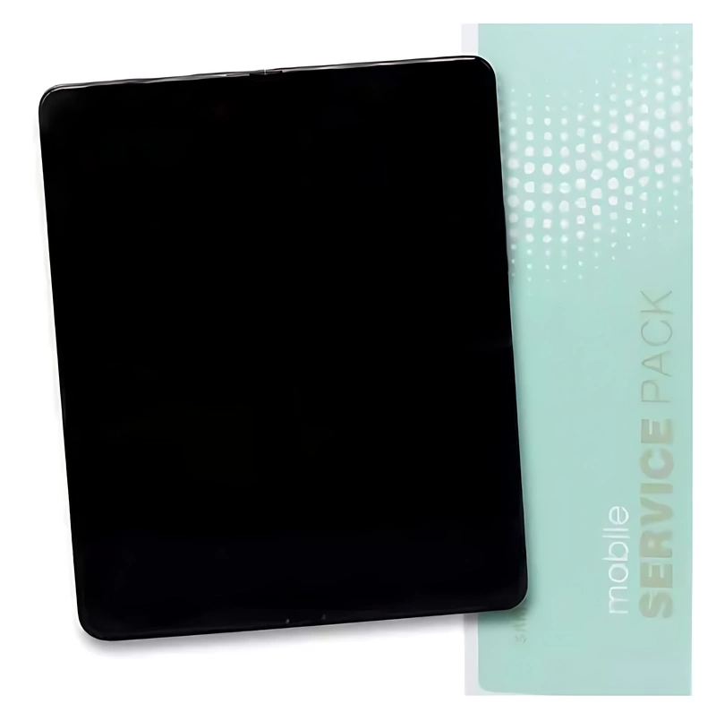 Genuine Samsung Z Fold 2 5G , F916 - Replacement AMOLED Touch Screen Assembly With Chassis - Mystic Black - Black Hinge - Service Pack - GH82 - 23968A