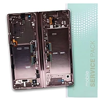 Genuine Samsung Z Fold 2 5G , F916 - Replacement AMOLED Touch Screen Assembly With Chassis - Mystic Bronze - Bronze Hinge - Service Pack - GH82 - 23968B