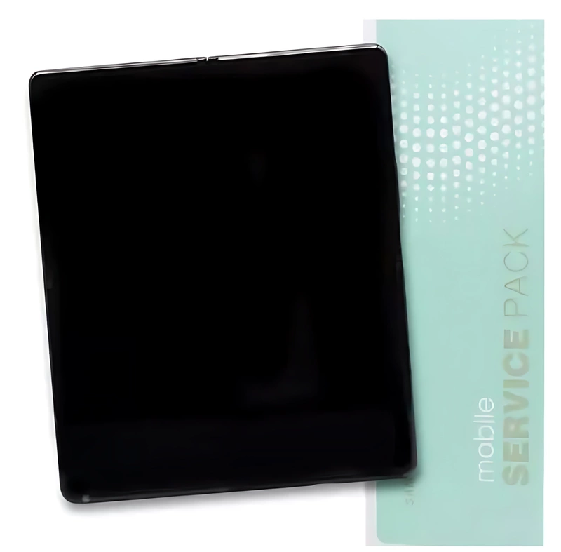 Genuine Samsung Z Fold 2 5G , F916 - Replacement AMOLED Touch Screen Assembly With Chassis - Mystic Black - Silver Hinge - Service Pack - GH82 - 24296A