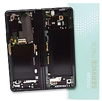 For Samsung Z Fold 3 5G , F926 - Replacement AMOLED Touch Screen Assembly With Chassis - Phantom Black - Service Pack - GH82 - 26284A