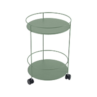 Guinguette Side Wheeled Table with Solid Double Top