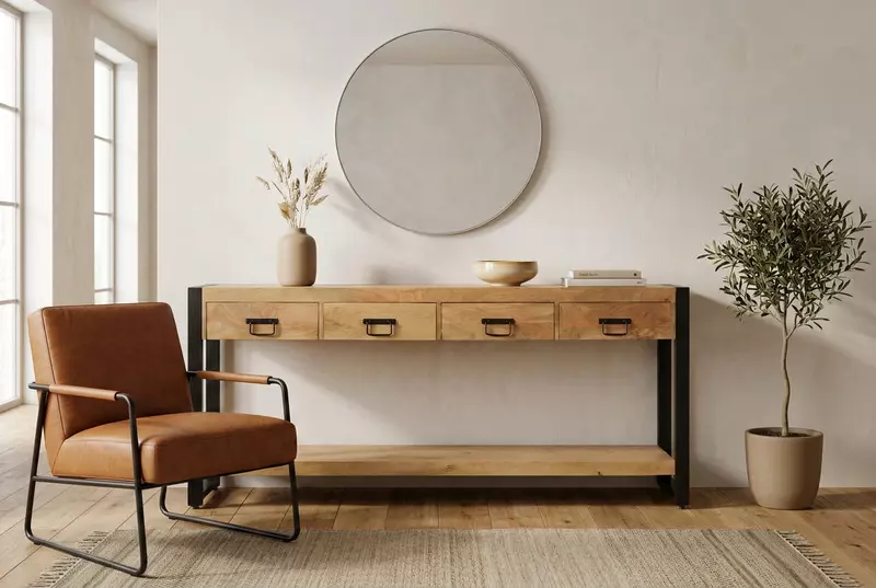 Ember Console Table 180 Almond