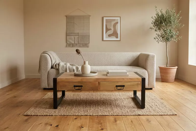 Ember Coffee Table 120 4-Drawer Almond