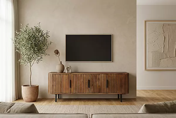 Cane TV Unit 160 Walnut