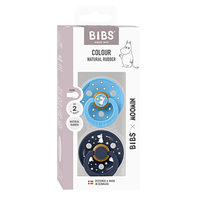 BIBS x Moomin Pacifier Colour 2 PACK Good Night Latex Size 2 Breeze Mix