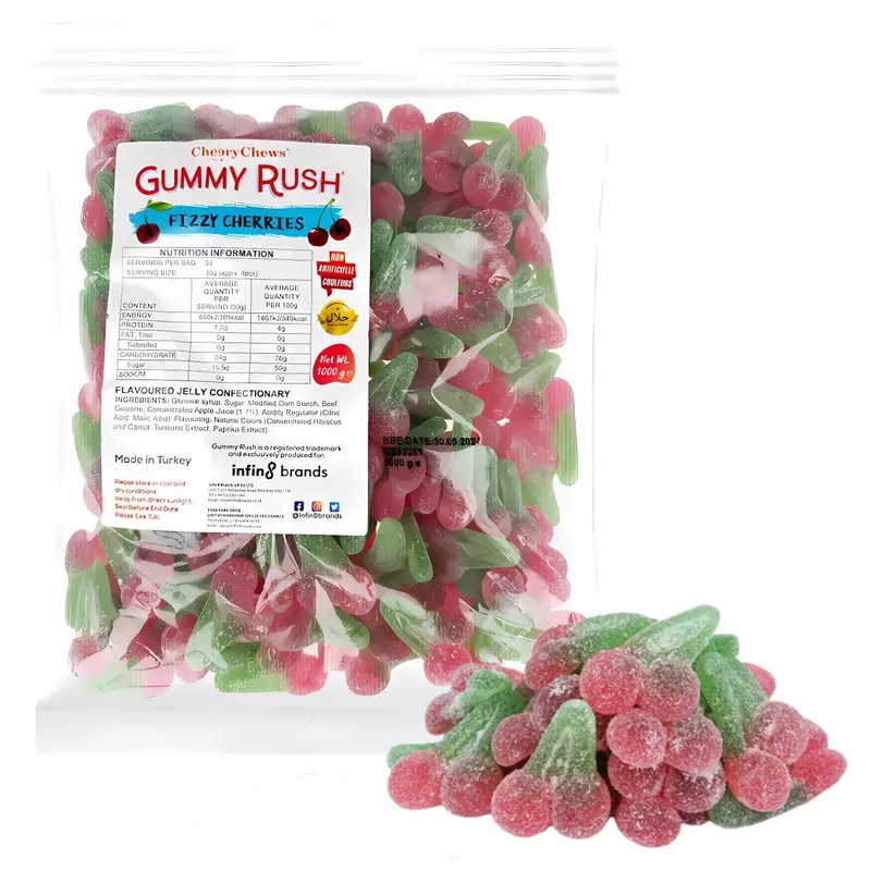 Gummy Rush fizzy Cherries