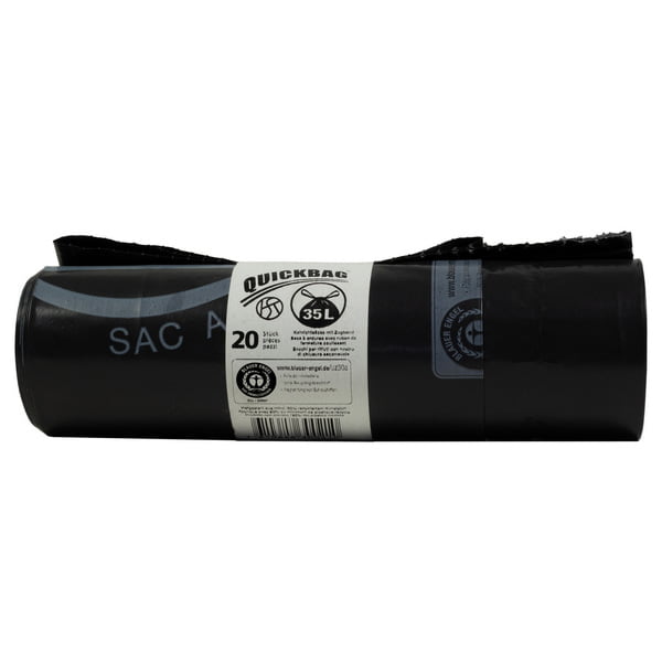 Kehrichtsack Quickbag mit OKS | Zugband | 35 l | schwarz