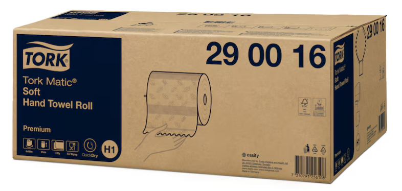 Tork Matic Premium Rollenhandtuch Soft H1 | 6 Rollen Tork Matic Premium Rollenhandtuch Soft H1 | 6 Rollen