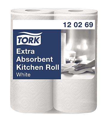 Tork Küchenrolle | 2-lagig | 64 Blatt | Sack à 12 x 2 = 24 Rollen