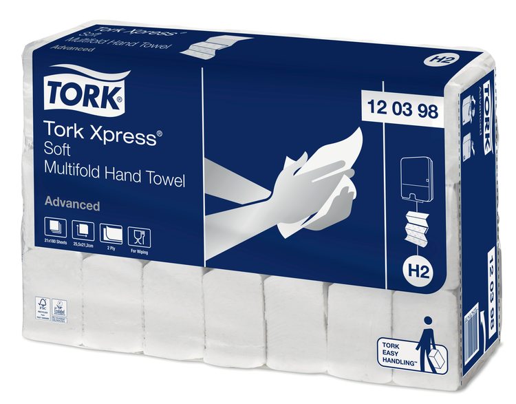 Papierhandtücher Tork Xpress Advanced Soft H2 | 2-lagig Papierhandtücher Tork Xpress Advanced Soft H2 | 2-lagig