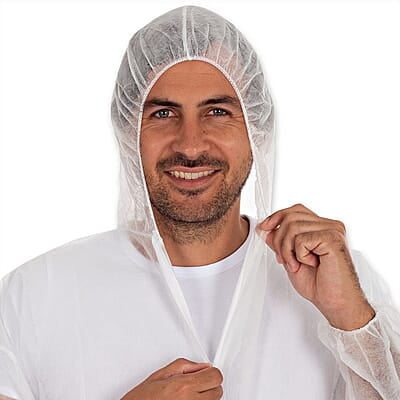 Overalls Light mit Kapuze | PP | weiss | Grösse M