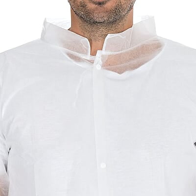 Besucherkittel Light mit Druckknöpfen | PP | weiss | Grösse S Besucherkittel Light mit Druckknöpfen | PP | weiss | Grösse S