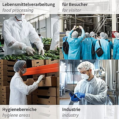 Besucherkittel Light mit Druckknöpfen | PP | weiss | Grösse S Besucherkittel Light mit Druckknöpfen | PP | weiss | Grösse S