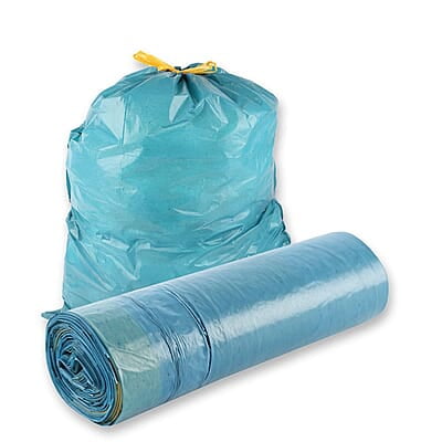 Kehrichtsäcke Eco mit Zugband | LDPE | 30 Liter | 15 Säcke | Blau