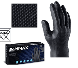 Einweghandschuhe BOLD MAX | schwarz | 50 Stück
