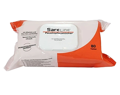Safeline Feuchtpflegetücher mit Pop-up Deckel weiss | 80 Tücher