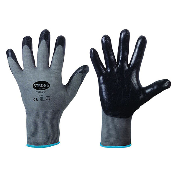 Feinstrickhandschuhe | Stronghand® Datong 0602 | Grau-Schwarz | 9/L | Pack à 12 Paar