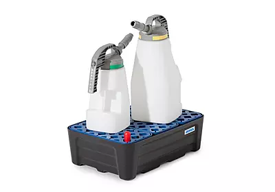 Kleingebindewanne pro-line aus Polyethylen (PE) | mit Gitterrost | 30 Liter | 592 x 400 x 185 mm