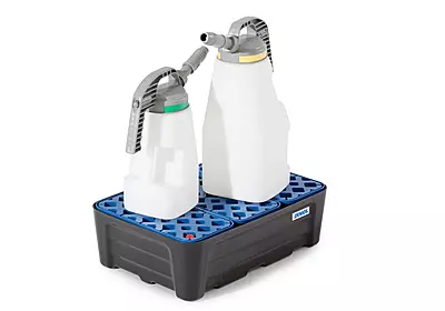 Kleingebindewanne pro-line aus Polyethylen (PE) | mit Gitterrost | 30 Liter | 592 x 400 x 185 mm