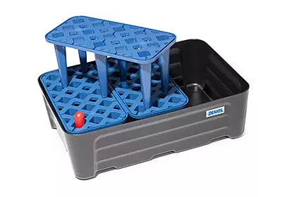 Kleingebindewanne pro-line aus Polyethylen (PE) | mit Gitterrost | 30 Liter | 592 x 400 x 185 mm