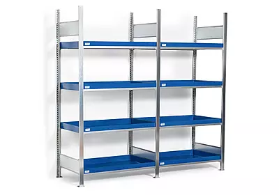 Gefahrstoff-Kleingebinderegal | Grundfeld | 4 lackierte Auffangwannen | 1060 x 637 x 2000 mm | 1 Stück