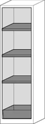 Chemikalienschrank Systema CS-53L | Korpus anthrazit | Blau | 3 Einlegeböden und Bodenwanne | 1 Stück