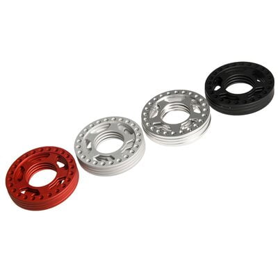 1.9" Aluminium 5 Spoke Star Beadlock Rings Red Silver Grey Black 1.9" Aluminium 5 Spoke Star Beadlock Rings Red Silver Grey Black