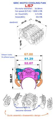 Scale Motor Cover Fan Cooling V8 TRX4 TRX6 AXIAL SCX10 90046 VS4 Scale Motor Cover Fan Cooling V8 TRX4 TRX6 AXIAL SCX10 90046 VS4