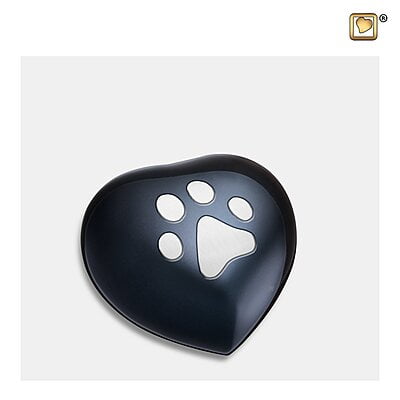 Mini Hart Dierenurn Midnight black pootafdruk Mini Hart Dierenurn Midnight black pootafdruk