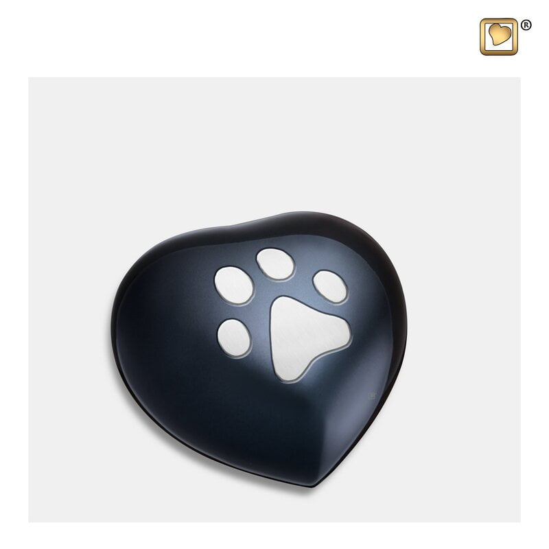 Mini Hart Dierenurn Midnight black pootafdruk Mini Hart Dierenurn Midnight black pootafdruk