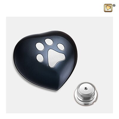 Mini Hart Dierenurn Midnight black pootafdruk Mini Hart Dierenurn Midnight black pootafdruk