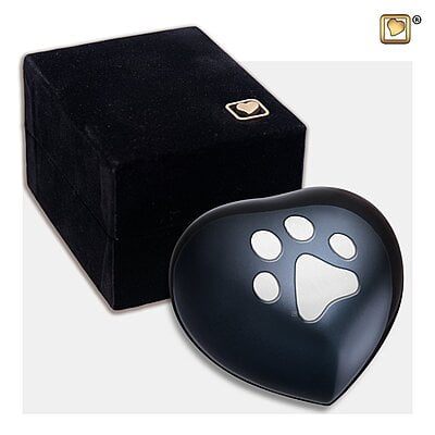 Mini Hart Dierenurn Midnight black pootafdruk Mini Hart Dierenurn Midnight black pootafdruk