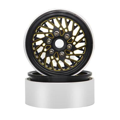 1.9" Beadlock 25mm Wide Aluminium Alloy Crawler Car RC Set of 4 Wheels Mesh Gold 1.9" Beadlock 25mm Wide Aluminium Alloy Crawler Car RC Set of 4 Wheels Mesh Gold