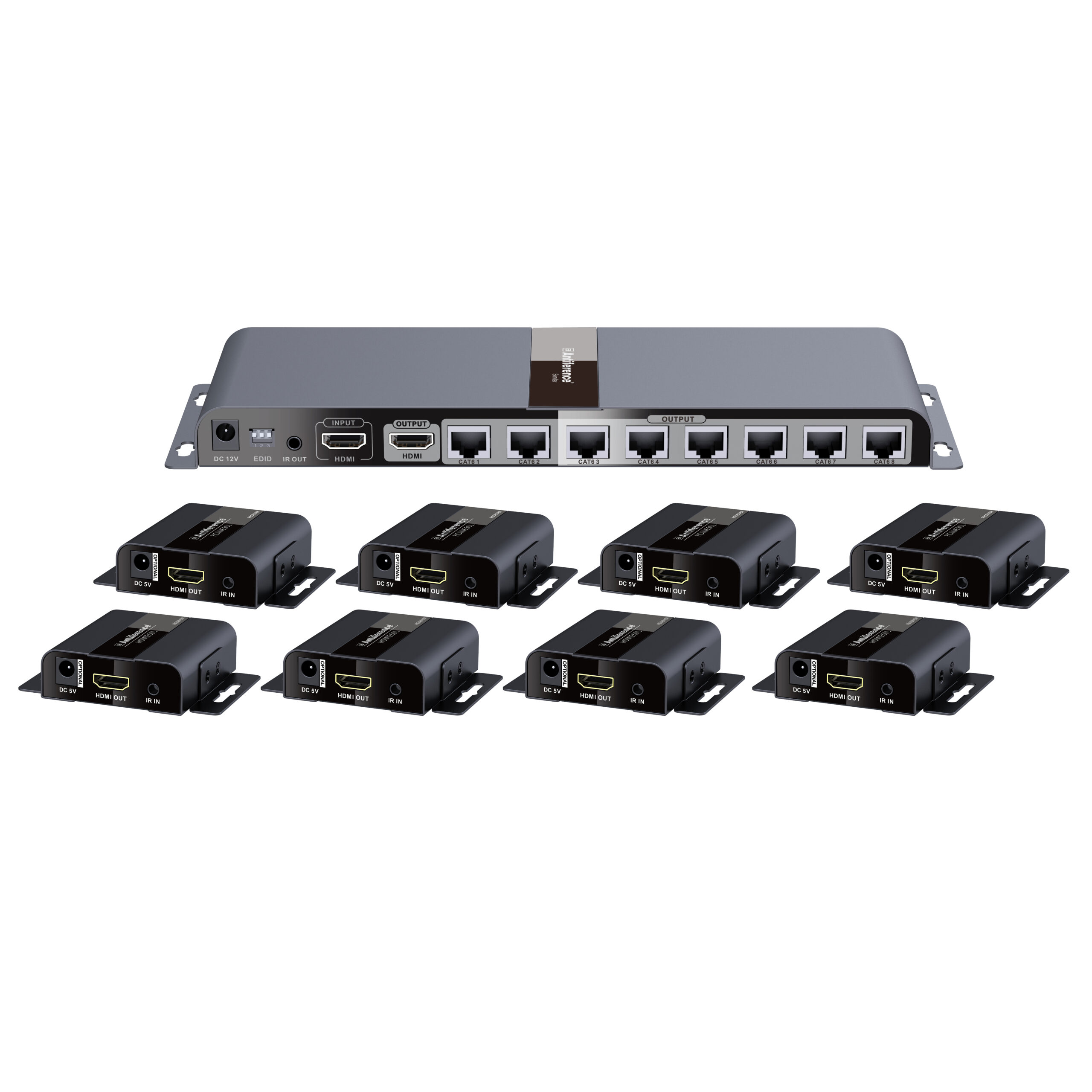 Antiference HDMI CAT6 Splitter Kit with HDMI Loop & IR Control 8 Way