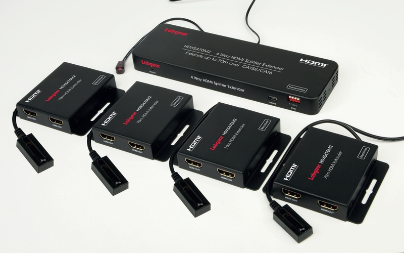 Labgear HDMI Extender Twin Output 4-Way