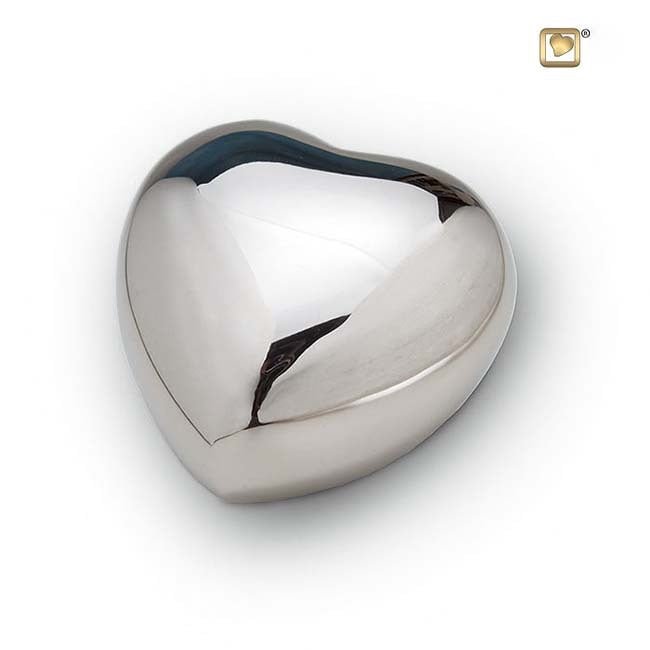 LoveUrns Hart Urn Shiny Zilver