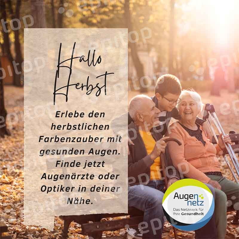Social-Media Post "Hallo Herbst, Augenoptiker finden" Social-Media Post "Hallo Herbst, Augenoptiker finden"