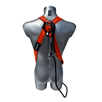 Skypro veiligheidsharnas met 1 bevestigingspunt, sluiting en geïntegreerde positioneringslijn