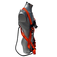 Skypro veiligheidsharnas met 1 bevestigingspunt, sluiting en geïntegreerde positioneringslijn