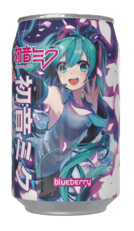 Hatsune Miku Blueberry Flavour Soda Can (12 x 330ml) Hatsune Miku Blueberry Flavour Soda Can (12 x 330ml)