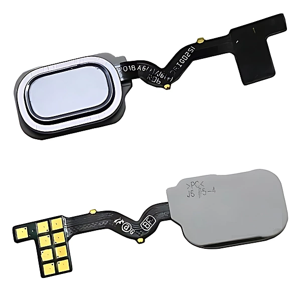 For Samsung Galaxy A6 Plus 2018 , A605 - Replacement Home Button With Fingerprint Reader - Silver
