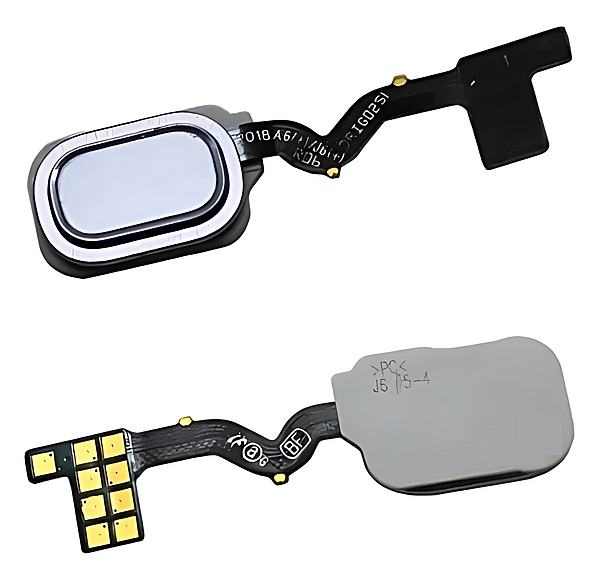 For Samsung Galaxy A6 Plus 2018 , A605 - Replacement Home Button With Fingerprint Reader - Silver