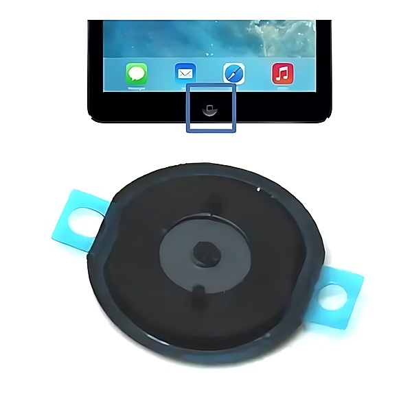 For iPad Air - Replacement Home Button With Spacer, Rubber Seal And Adhesive - Black