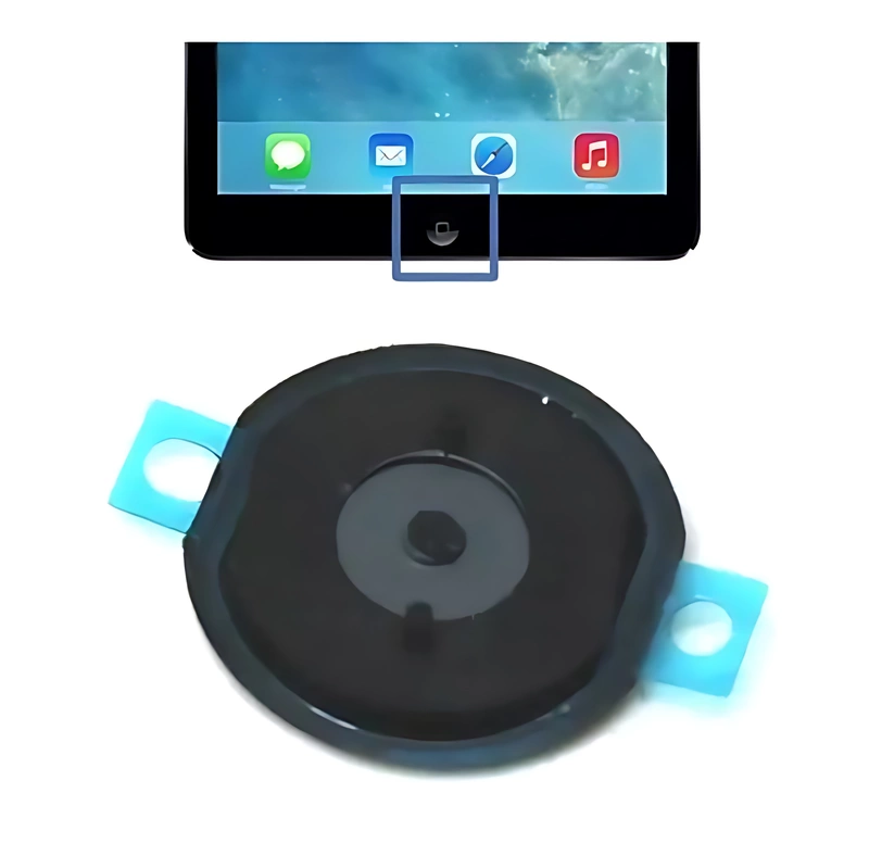 For iPad Air - Replacement Home Button With Spacer, Rubber Seal And Adhesive - Black