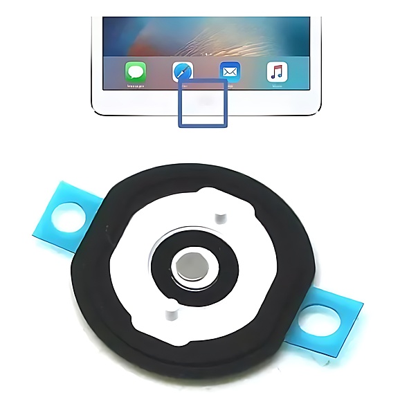For iPad Air - Replacement Home Button With Spacer, Rubber Seal And Adhesive - White